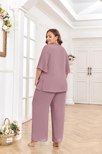 Hanna Nikole Pant Suits for Women Dressy Mother of The Bride 3 Piece Sets Wedding Chiffon Guest Outfit4