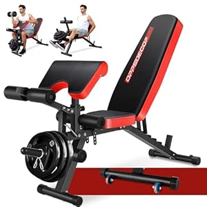 OPPSDECOR 800LBS Adjustable Weight Bench, Workout Bench for Home Gym, Weight Bench with Leg Extension and Leg Curl, Preacher Curl Bench, Gym Bench Exercise Bench