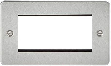 Knightsbridge FP8900BB Brushed Brass FPAV8900BB Flat Plate 115V/230V Dual Voltage Shaver Socket Black Insert, 230 V