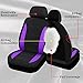 29 Pcs Car Seat Covers Full Set Include Car Seat Protectors, 2 Cup Mat, Steering Wheel Cover, 2 Shoulder Pads, Armrest Pad, 2 Stickers, 20 Air Conditioner Decoration Strip for Women Men (Purple)