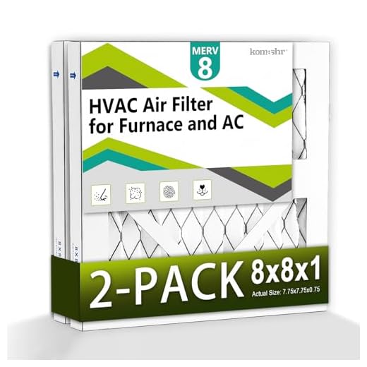 8x8x1 Air Filter, 2-Pack for HVAC