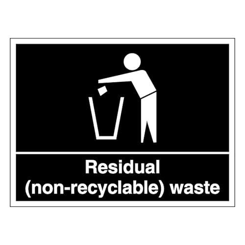 Déchets résiduels signalétique extérieure Panneau rigide paysage 400x300 pour tri