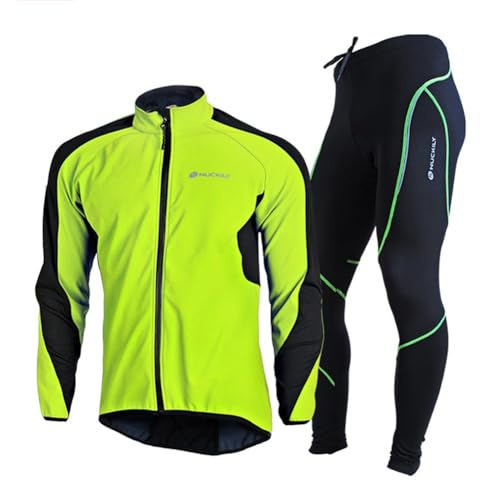 VeloZenith Fahrrad Trikot Set Herren Langarm Fahrradbekleidung Winter Radtrikot (Radjacke Langarm und Fahrradhose mit 3D Sitzpolster) (Schwarz-Grau, M)