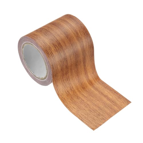 PATIKIL Pellicole Adesive Legno Autoadesivo 4,57M x 5,7cm Carta Adesiva per Mobili Legno Riparazione Pellicola Autoadesiva Effetto per Pavimenti Porte Sedie Armadi, Quercia Arancione