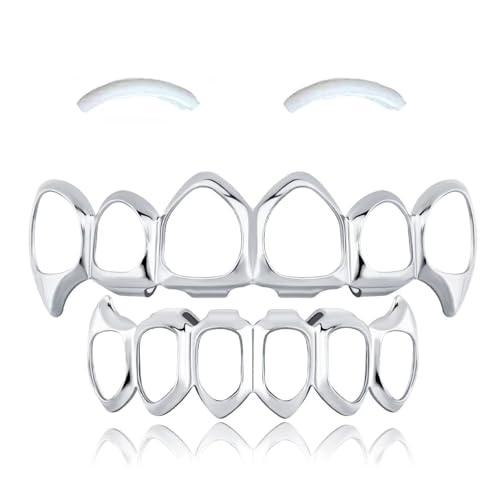 SSyang Hip Hop Teeth Grills for Mouth Braces Decoration, with 2 Silicone Moulds