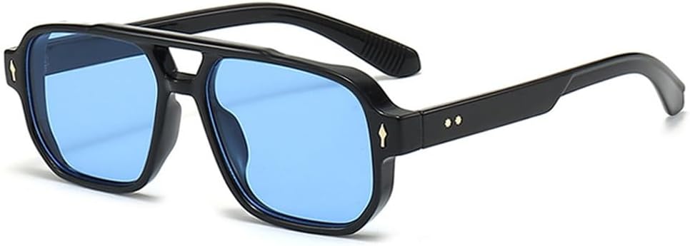 WNCKSQ Lunettes De Soleil Rétro à Double Pont, Carrées Et