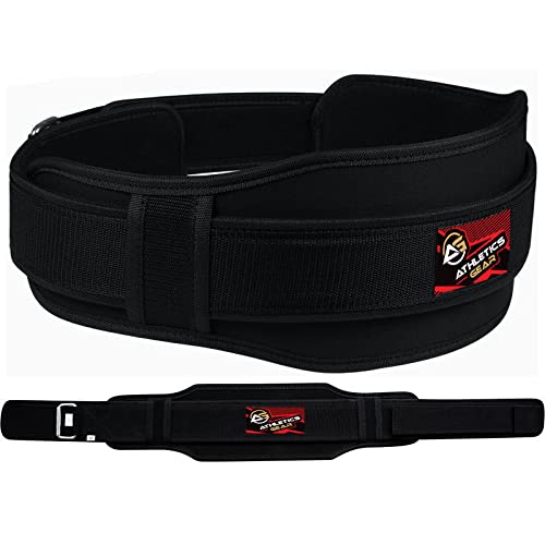 Weight Lifting Belt by AG, 5.5” Self-Locking Double Padded Neoprene Back & Core Support for Weightlifting, Bodybuilding, Gym, Workout, Men & Women (Black, XX-Large)