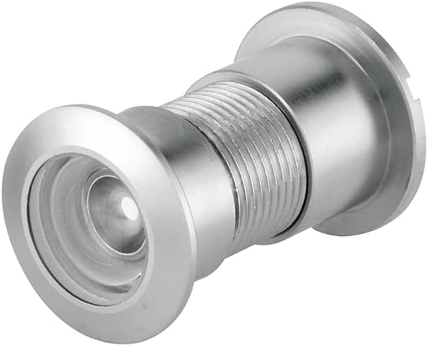 FHC U10314 Door Viewer - 15/16" x 130 Degree - Diecast Housing - Glass Lens - Solid Brass End Caps - Satin Nickel Finish (Single Pack)