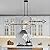 54" Kitchen Island Lighting,10-Light Chandelier with Glass Globe Shade,Black LED Dining Room Hanging Pendant Light Fixture with Adjustable Rods for Dinning Room Bar