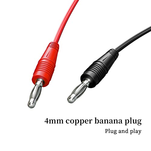 Cleqee 2 Stück 4mm Bananenstecker zu Testhaken Clips Messleitungen Kupfer weiches Kabel Drähte für Multimeter elektrische Prüfung 500V 5A