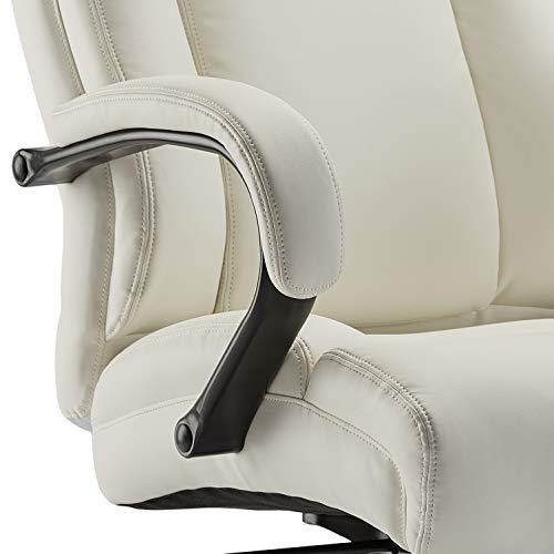 Amazon Basics Big & Tall Adjustable Executive Office Chair - 500-Pound Capacity, Cream Faux Leather #TOP1