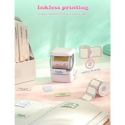HPRT NEW1 Label Maker - Label Make Machine with 1 Roll Tape Portable Bluetooth Thermal Printer for Smartphone iPhone&Andriod, White