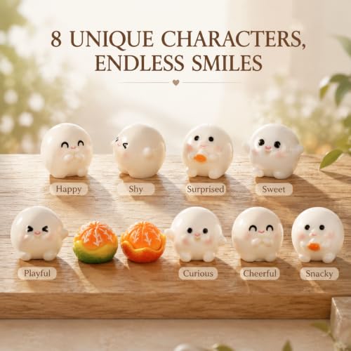 NODARKO 8Pcs Cute Ghost Figurines, Resin Desk Decor for Office & Shelf - image 4