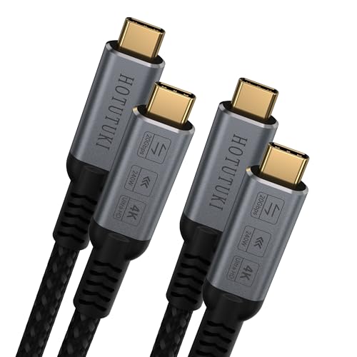 Image of USB Cables 3.3FT 2Pack Compatible with Thunderbolt 4 /3,USB C 3.2 Cable 20Gbps Data Transfer,4K@120Hz Video Output Monitor Cord,Type-C Nylon Braided 240W Fast Charging for Hub