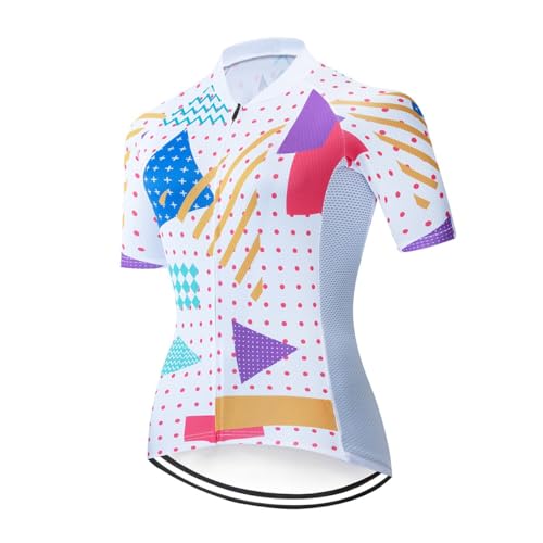 YIBIMOTTO Camisa feminina de ciclismo de manga curta com bolsos para ciclismo de verão secagem rápid