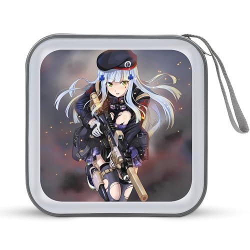 ドールズフロントライン CDケース プラケース DVD収納ケース CD収納ボックス ディスクケース 防水 メディアケース 大容量 40枚収納 小型 持ち運び便利 薄型 ファスナー付 旅行