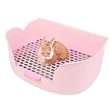 RUBYHOME Large Bunny Litter Box (17' x 11.9' x 6.2') Small Animal Litter Pet Toilet Potty Trainer Corner Litter Bedding Box Pet Pan for Rabbit Guinea Pig Easy to Clean (Purple)