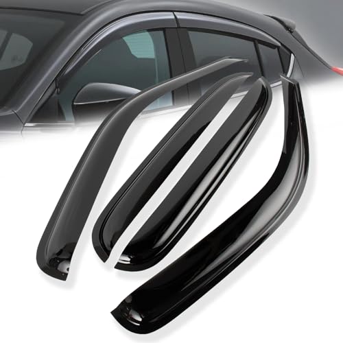 Window Visors Rain Guards Compatible with 1999-2006 GMC Sierra Window Visors, Acrylic Window Vent Guard Shade Deflectors for Cars, Tape-On Vent Visors 4PC Set, Slim Style