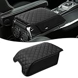 KBH Center Console Armrest Cover Pad for Land Rover LR3 & LR4 2006-2016, Range Rover Sport 2006-2013, Middle Console Lid Accessories, Vinyl Leather, Anti-Scratch, Black