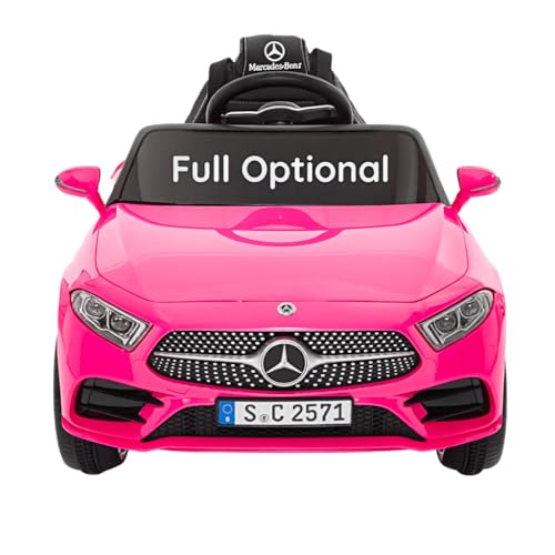 BabyCar Mercedes CLS 350 AMG | Macchina Elettrica per Bambini 12V con 2 Motori 25W | Auto Elettrica Per Bambini Telecomandata, Sedile in Pelle, Porte Apribili, MP3/USB | Licenza Ufficiale | Rosa