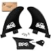 BPS 2-Piece Side Bites Fins - Glass Flex Surf Fin Set (FCS GL Style) - Side-Bites for 2+1 Setup Longboard, Surfboard, or SUP - Comes with Waxcomb (Classic Black)