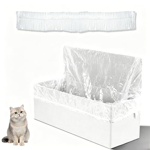 Luxrise 100 Pcs Trash Bags Compatible with Popur X5 Litter Box - with Elastic Band, Thickened Design for Popur X5 Self-Cleaning Cat Litter Box/Home Trash Bags