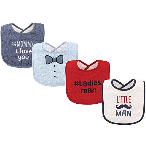 Image of Luvable Friends Unisex Baby Cotton Terry Drooler Bibs with Fiber Filling