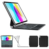 Rétroéclairage et touches de raccourci : clavier rétroéclairé 11 couleurs avec touches de raccourci - Tapez de manière fluide et précise sur le clavier rétroéclairé pour iPad 10e génération, même dans une pièce sombre. Les touches ergonomiques, le rétroéclairage 10 couleurs et les trois niveaux de luminosité réglables vous offrent une expérience de frappe confortable. Plus besoin de chercher les fonctions de base, soyez plus efficace grâce à une rangée complète de raccourcis PadOS pour régler les niveaux de luminosité, changer les couleurs du rétroéclairage, contrôler le volume, etc.