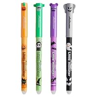 AMSNINK 4 Stück Halloween Mitgebsel Kinder – Radierbarer Kugelschreiber, Halloween Mitgebsel für Kugelschreiber, Erase Gelschreiber Radierbar, Ideal für Halloween Büro, Schule und Party