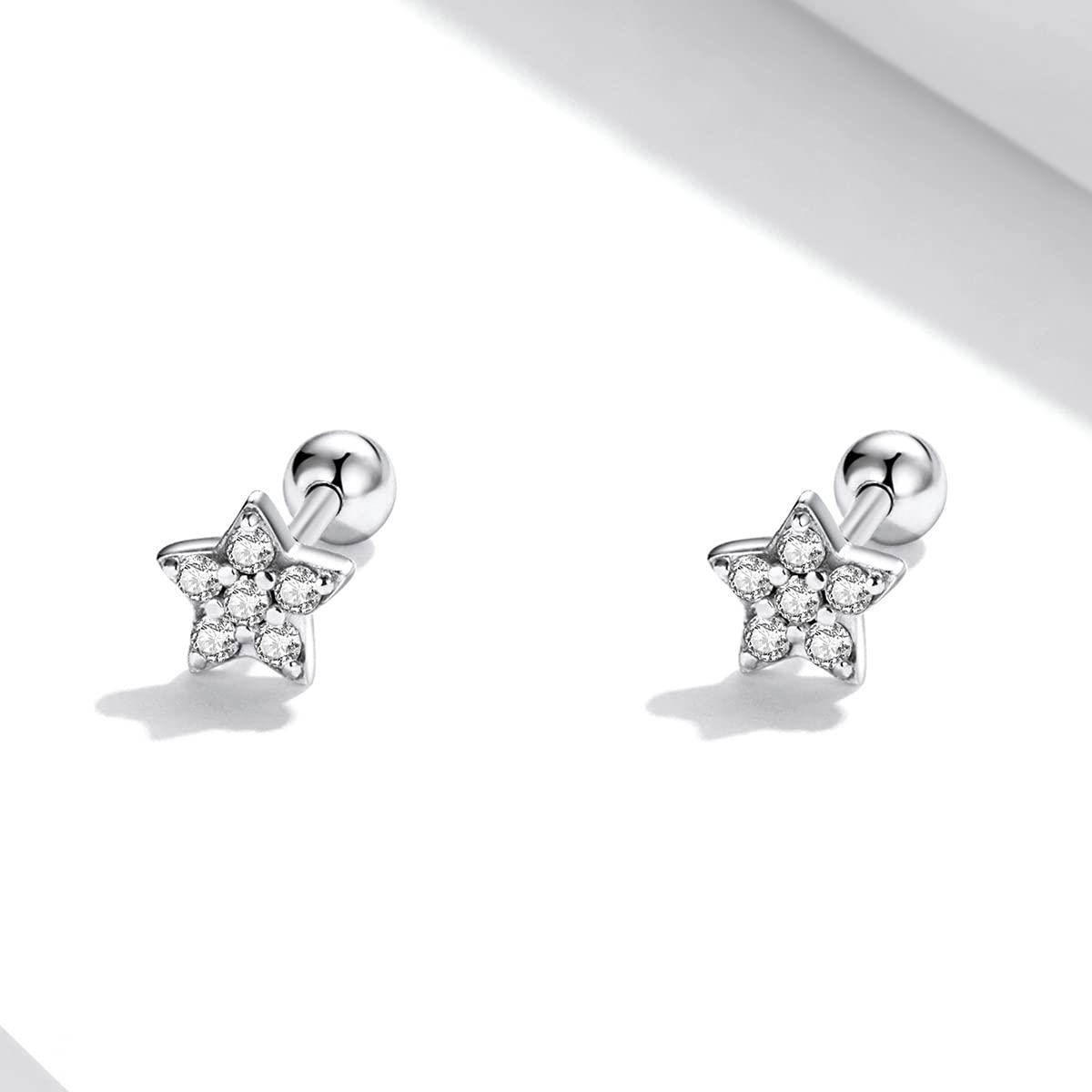 Orecchini minimalisti a forma di stella, in argento Sterling 925, leggeri, comodi per tutti i giorni