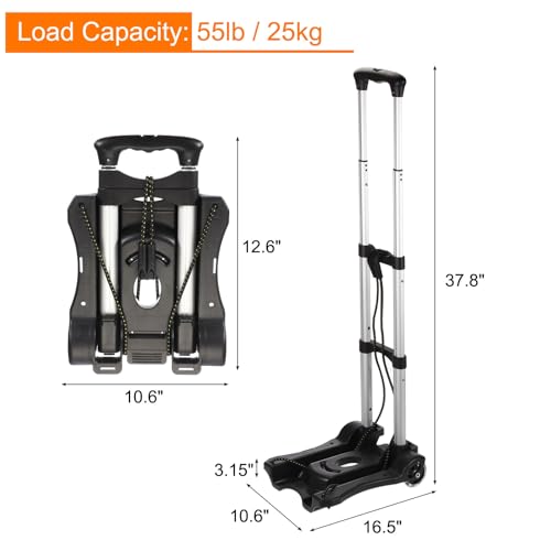 Carretilla plegable de mano MECCANIXITY 55 lb negra miniatura 2