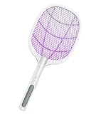 Raqueta Mosquitos Eléctrico，Raqueta Matamosquitos 3000V USB Recargable Matamoscas Eléctrico ，Killer Zapper Moscas Plagas Insectos Asesino Repelente