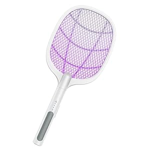 Elektrische vliegenmepper, insectenverdelger, 3000 V, USB-oplaadbare led-verlichting, vliegenvanger voor muggen, vliegen…