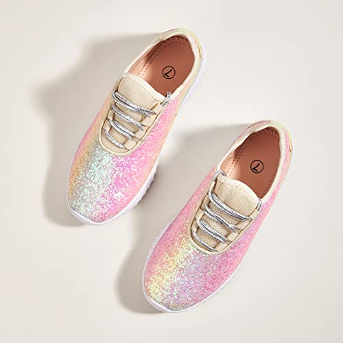 K Kip Wok Fashion Glitter Sneakers For Womens Silp On Running Shoes Lightweigt Tennis Walking Sneakers(Rainbow Pink,11B(M) Us) #TOP5