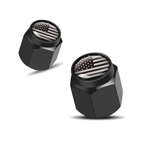 Wosite 5Pcs Metal American Flag Tire Valve Stem Caps With O Rubber Ring, Universal Metal Valve Stem Covers For Cars, Suvs, Bike, Trucks, Motorcycles Decoration Accessories (Usa Flag) #TOP2