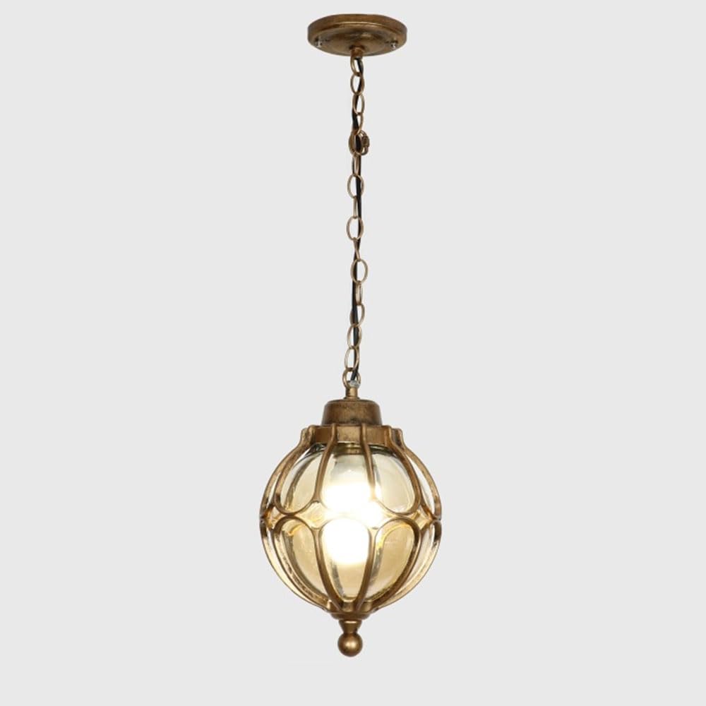 SYAXVOM European Outdoor Waterproof Chandelier Aluminum Pendant Light with E27 Screw Ideal for Villa Courtyard Landscape Lighting Fixtures in Porch Garden and Farmhouse Corridors
