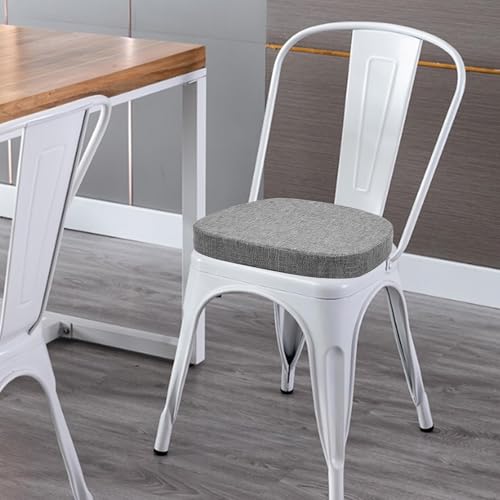 Image of baibu 14x14 Memory Foam Metal Chair Cushions Set of 4, Dual-Layer Design Non-Slip Metal Dining Chair Pads Kitchen Seat Cushion with Machine Washable Cover, 4 Counts, Grey