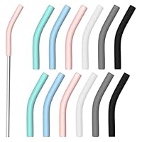 12 Stück Silikon Trinkhalm Spitzen,Wiederverwendbare Strohhalmspitzen,9 mm Außendurchmesser,Gummi-Strohhalmspitzen,silikon spitze für Edelstahl Strohhalme,Ideal für Kinder und Erwachsene,6 Farben