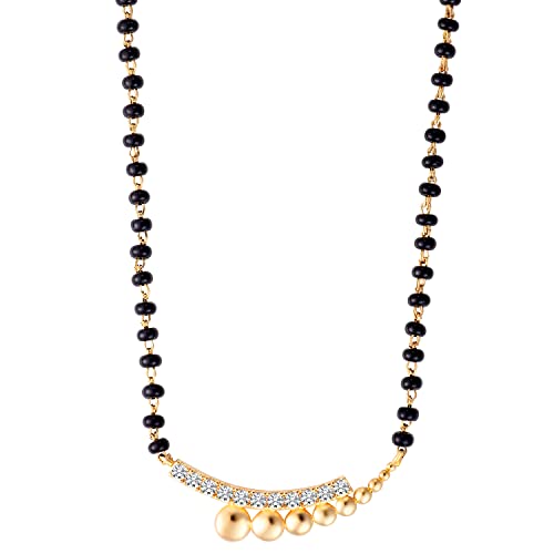 Peora Gold Plated Cubic Zirconia Studded Mangalsutra Ethnic Fashion Stylish Jewellery Gift for Girls & Women (B0C53PPLPT) Amazon Price History, Amazon Price Tracker