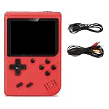 Handheld Game Console Boy with 500 F-C Classic Games, Mini Retro Games Player, Rechargeable Battery 3-Inch Color Screen Portable FC Handheld Games for Lovers Adults Kids Boys (Red)