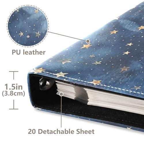 Álbum de Fotos ALAZA Moon Stars Galaxy con Cubierta de Poliuretano y Anillas, para Bodas, Viajes y Recuerdos Familiares miniatura 3