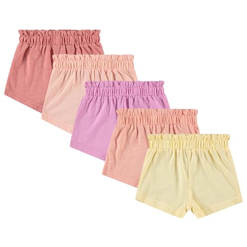 Cudlie 5-Pack Girls' Baby & Toddler Shorts – Comfortable Cotton Blend, Easy Fit, Adorable & Essential Wardrobe