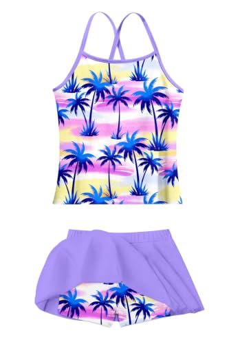 Image of Girls Tankini Swimsuit Two Piece Bathing Suit with Adjustable Strap 3-13 Years