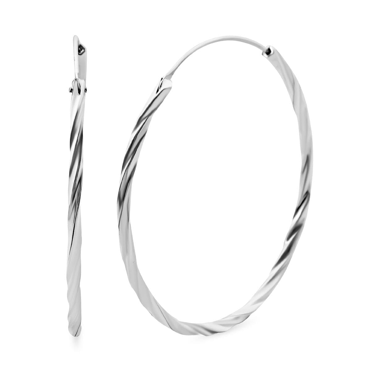 Shop LC Delivering JoyEndless Hoop Earrings for Women 925 Sterling Silver Twisted Everyday Jewellery Minimalist Gifts, Medium, Metal, No Gemstone