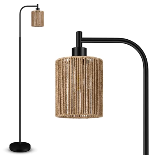 BoostArea Industrial Floor Lamp, Standing Lamp with Lampshade, 6W LED