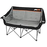 FUNYAKIT Heavy Duty Double Camping Chair 600LBS Capacity, Fully Padded Folding Camping Chairs Loveseat, Big Oversize Outdoor Patio Lawn Chair with Arm Cup Holder for Camping, Fishing, Beach