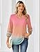 Zeagoo Womens Blouses 3/4 Sleeve V Neck Tshirts Loose Fit Tunic Tops Dressy Casual Summer Tee Fashion Work Clothes L