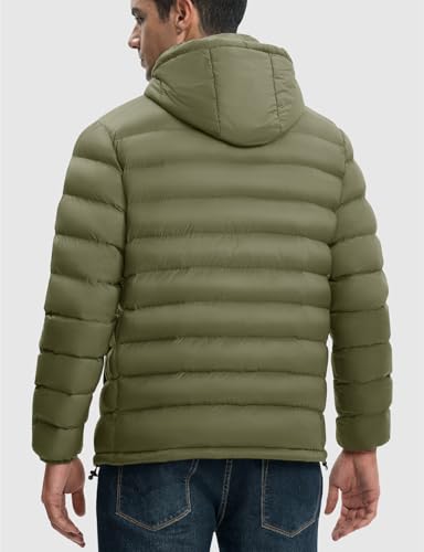 Image of Rdruko Men's Puffer Jacket with Detachable Hood Lightweight | Water Resistant, Insulated, Winter Puffy Coat, 4 Pockets