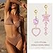 Drperfect 14G Belly Button Piercing Rings for Women - Surgical Stainless Steel with Cute Gold Pink CZ Flower, Butterfly, and Heart Designs -Belly Rings Dangle Navel Piercing Jewelry (Pink/Gold/Silver