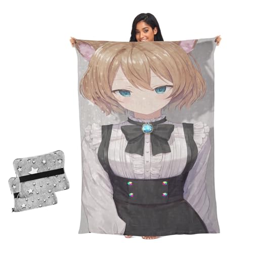 Couverture douce pour canapé salon plaid poils bruns chat